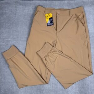 Canghpgin Tapered Nylon Spandex Jogger Pants Beige Men's size Large NWT